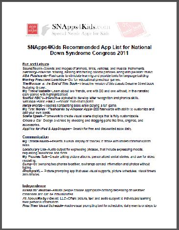 National_Down_Syndrome_Congress_2011_SNApps4Kids_App_List_Icon