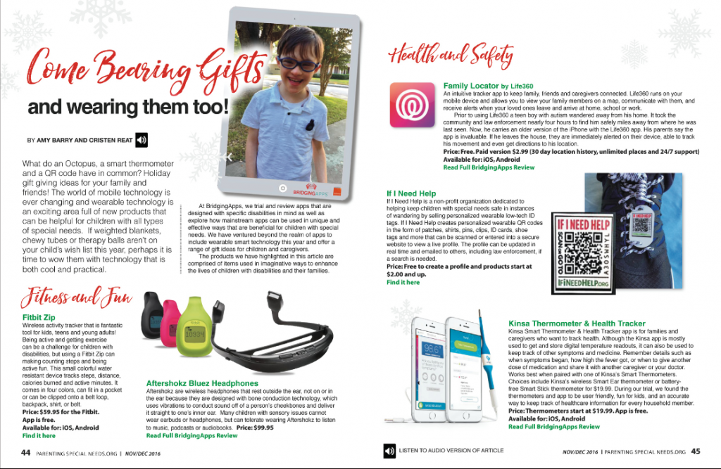 Parenting Special Needs Magazine Holiday Edition