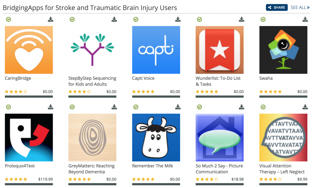 Stroke and TBI App List