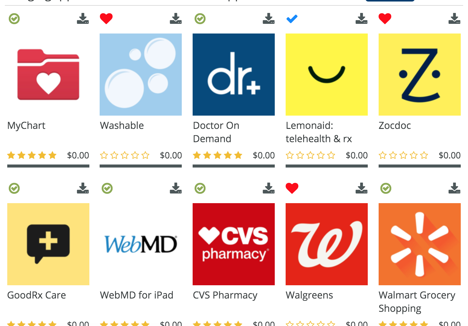 Virus Prevention & Care App List Graphic