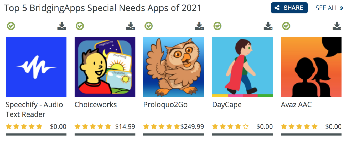 Top 5 BridgingApps Special Needs Apps of 2021 BridgingApps