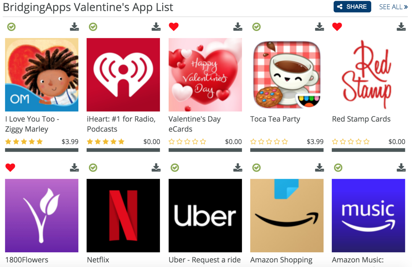 Valentine's Day App List