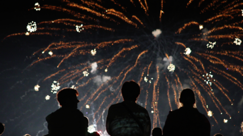 fireworks in night sky