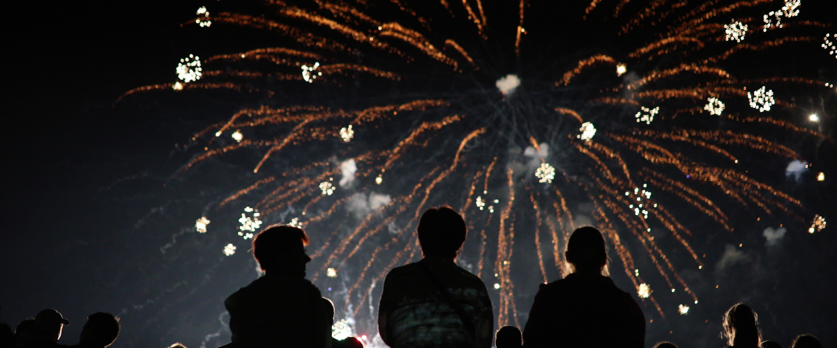 fireworks in night sky